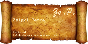 Zsigri Petra névjegykártya