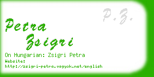 petra zsigri business card